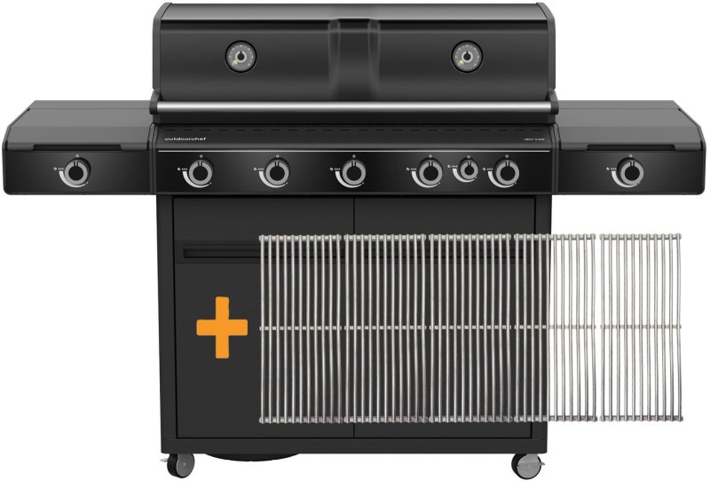 Outdoorchef Gasgrill - Grillstation HEAT X-545 RB - X-DEAL inkl. zusätzlichen Grillfürst Edelstahl Gussrosten (5 Stk.)