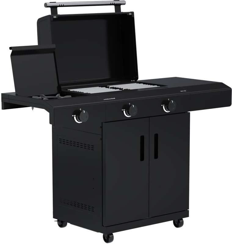 Outdoorchef Planchagrill HEAT C-265 - mit Doppel-Blazing-Zone, Cooking Zone und Gusseisen-Plancha + Easy Check Thermometer und Abdeckhaube