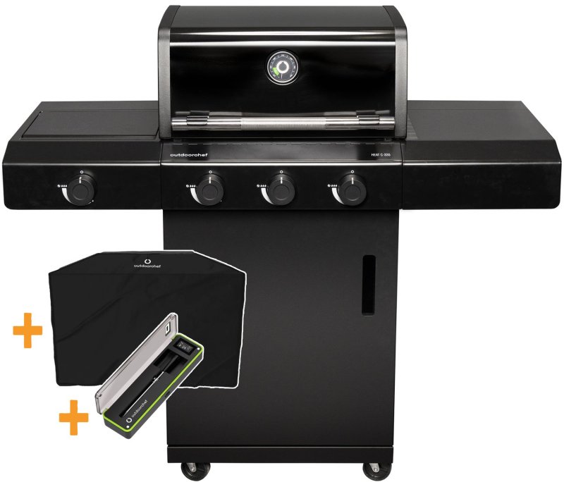 Outdoorchef Gasgrill - Grillstation HEAT C-335 mit Blazing Zone - inkl. Easy Check Thermometer und Abdeckhaube