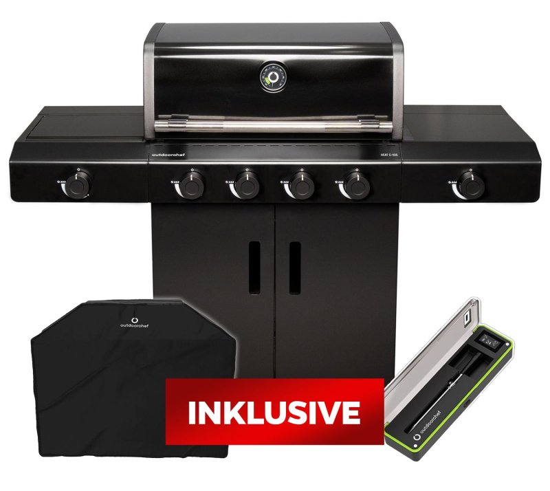 Outdoorchef Gasgrill - Grillstation HEAT C-435 RB mit Blazing Zone und Heckbrenner - inkl. Easy Check Thermometer und Abdeckhaube