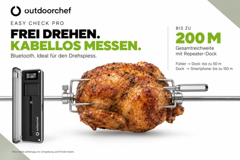 Outdoorchef Easy Check PRO Thermometer Dual - Wireless Bluetooth Grillthermometer - bis 700 °C