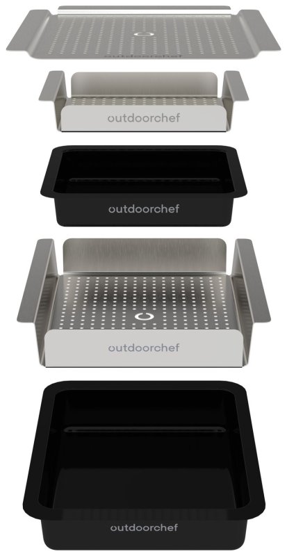 Outdoorchef Grillkorb-Set mit Grillschalen - 5-teilig