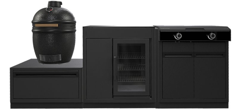 Outdoorchef HEAT Outdoor Küche 3-teilig: EGG 460 H + X-245 + Caso BBQ Cooler - mit Arbeitsplatte aus Granit