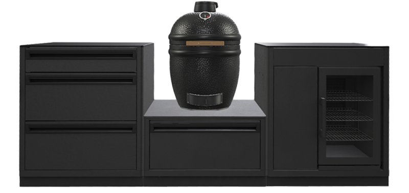 Outdoorchef HEAT Outdoor Küche 3-teilig: EGG 460 H + Caso BBQ Cooler - mit Arbeitsplatte aus Granit