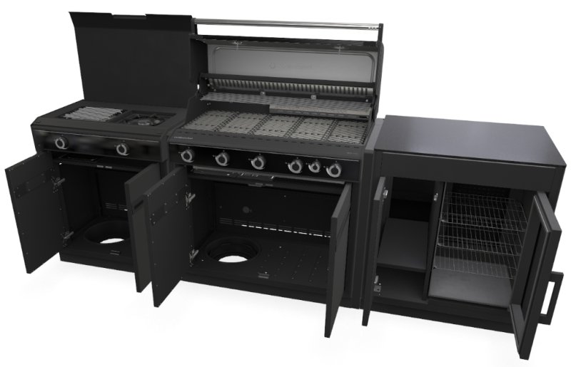 Outdoorchef HEAT Outdoor Küche 3-teilig: HEAT X-515 RB + HEAT X-245 K + Caso BBQ Cooler - inkl. Arbeitsplatte Granit