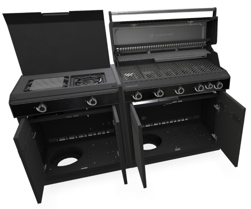 Outdoorchef HEAT Outdoor Küche 2-teilig: Die Premium-Grillstation mit X-515 und X-245 Blazing/Cooking Zone