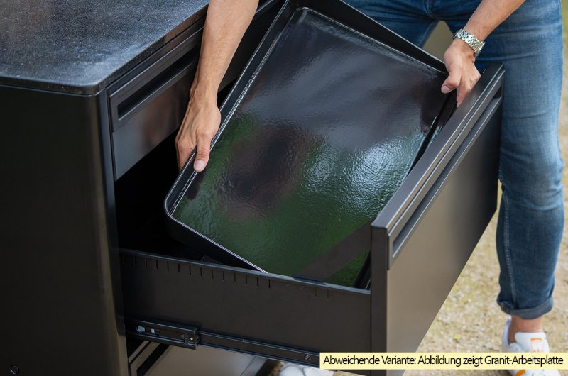 Outdoorchef HEAT Outdoor Küche S 515/Schrankmodul 3er Schublade - mit Arbeitsplatte aus HPL (Holzdekor)