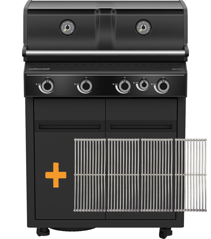 Outdoorchef Gasgrill Grillmodul HEAT X-415 RB K - X-DEAL inkl. zusätzlichen Grillfürst Edelstahl Gussrosten (4 Stk.)