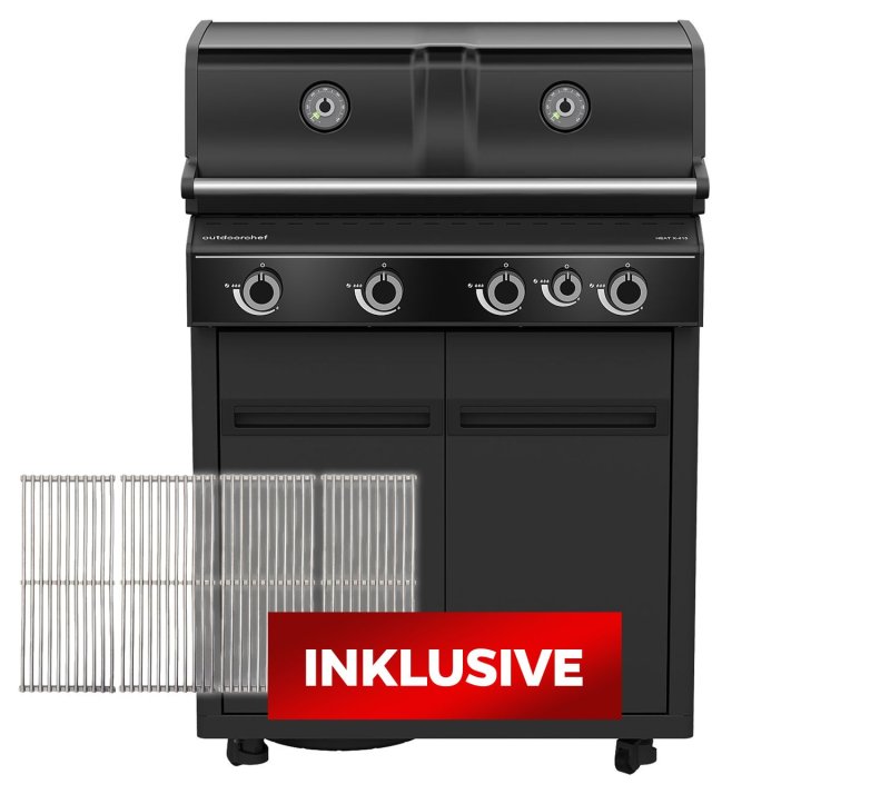 Outdoorchef Gasgrill Grillmodul HEAT X-415 RB K - X-DEAL inkl. zusätzlichen Grillfürst Edelstahl Gussrosten (4 Stk.)