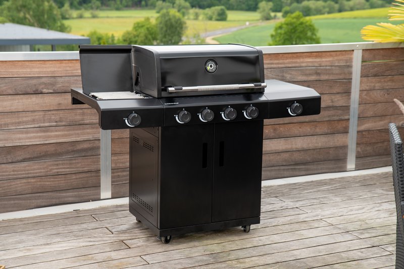 Outdoorchef Gasgrill - Grillstation HEAT C-435 RB mit Blazing Zone und Heckbrenner - inkl. Easy Check Thermometer und Abdeckhaube