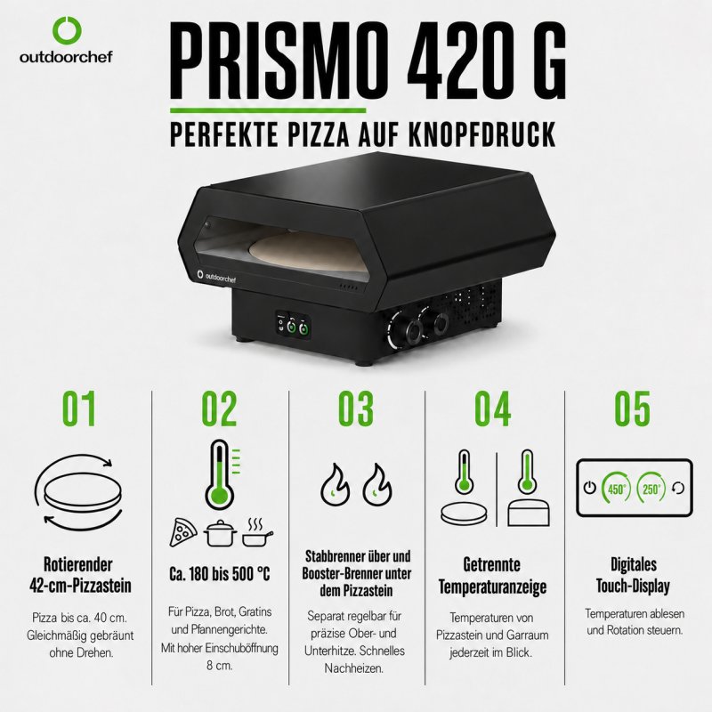 Outdoorchef Gas Pizzaofen Prismo 420 G Black