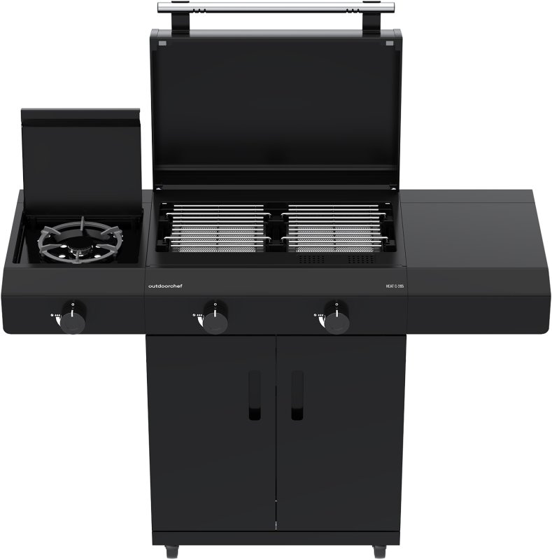 Outdoorchef Planchagrill HEAT C-265 - mit Doppel-Blazing-Zone, Cooking Zone und Gusseisen-Plancha