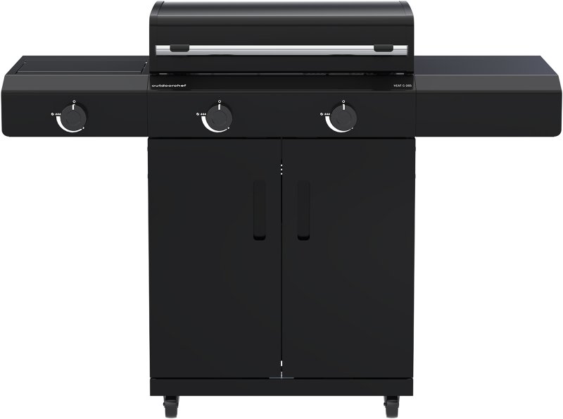 Outdoorchef Planchagrill HEAT C-265 - mit Doppel-Blazing-Zone, Cooking Zone und Gusseisen-Plancha