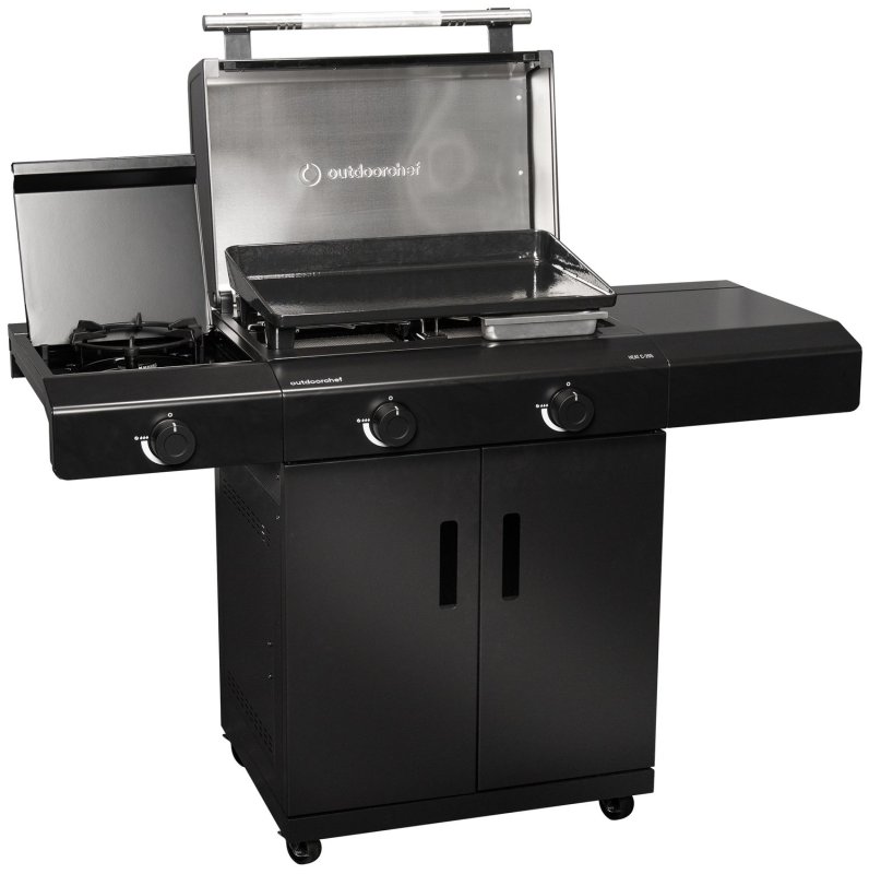 Outdoorchef Planchagrill HEAT C-265 - mit Doppel-Blazing-Zone, Cooking Zone und Gusseisen-Plancha