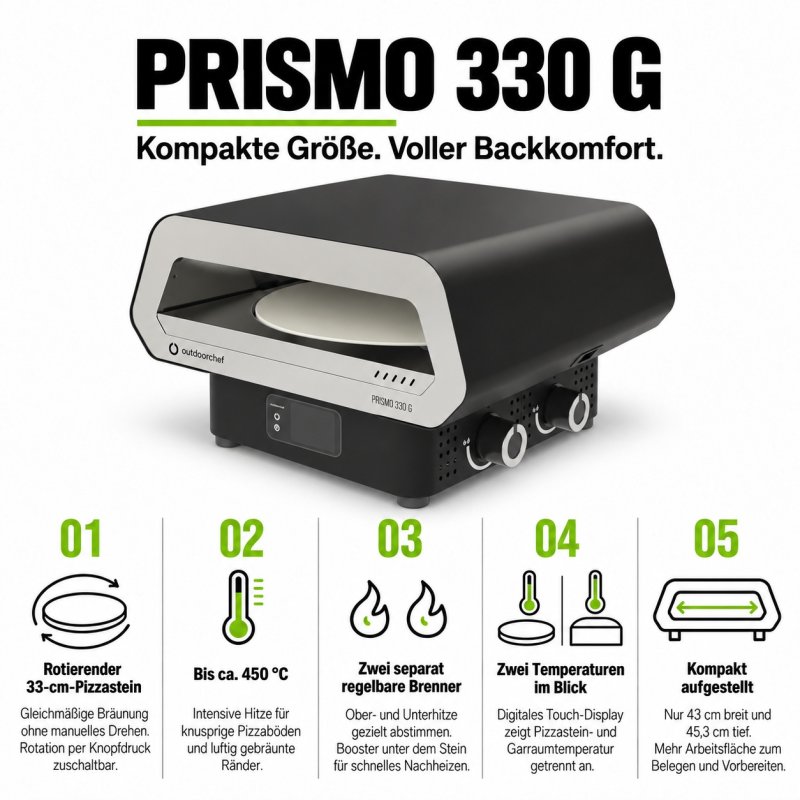 Outdoorchef Gas Pizzaofen Prismo 330 G