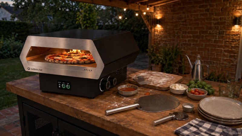 Outdoorchef Gas Pizzaofen Prismo 420 G inkl. Powerbank, Pizzaschieber, Pizzaofen-Bürste und -Schaber