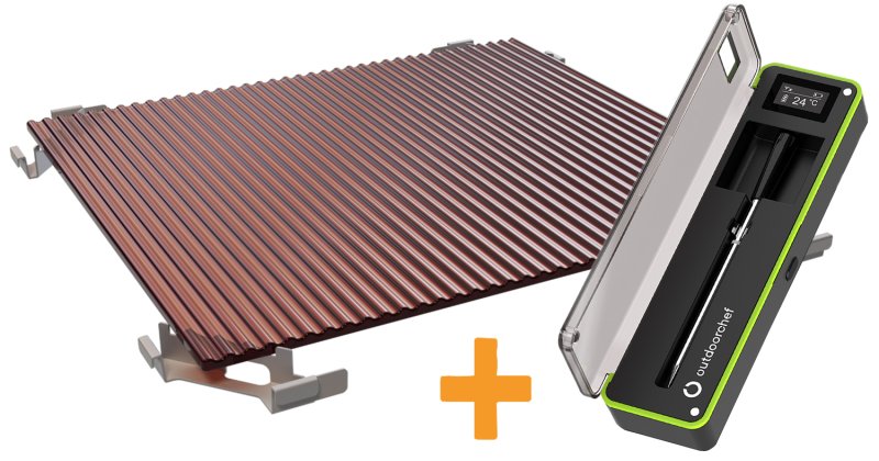 Outdoorchef Steak Set mit Blazinglas® Lugano Evo II / Arosa / Davos + Easy Check Thermometer Single