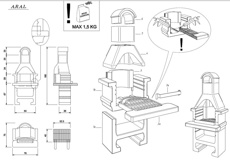 Palazzetti Grillkamin Aral black inkl. Montagematerial