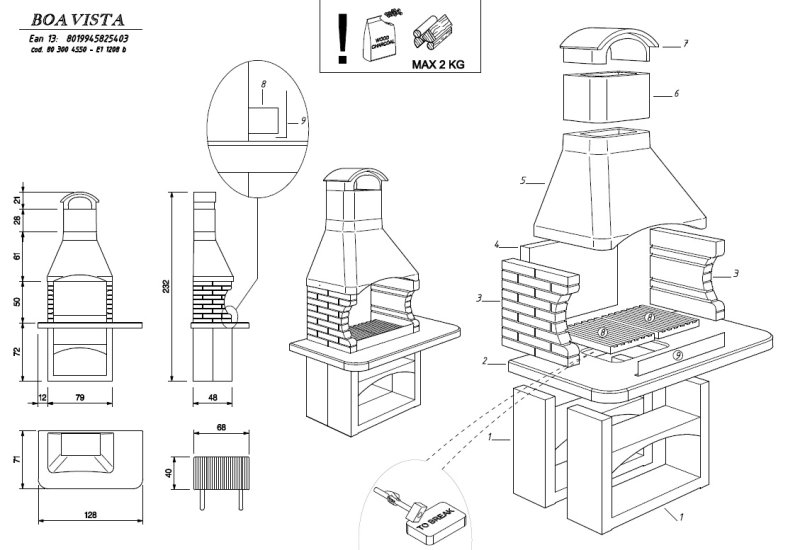 Palazzetti Grillkamin Boavista inkl. Montagematerial