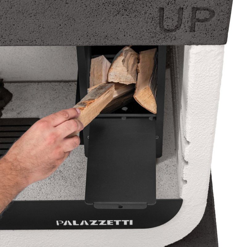 Palazzetti Brennholzhalter / Anzündkamin für Grillkamin Up