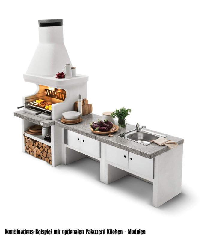 Palazzetti Grillkamin Levanzo - Eck-Grillkamin Einbau links inkl. Montagematerial