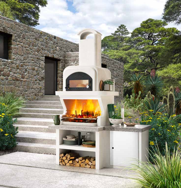 Palazzetti Grillkamin Capri 3 mit Backofen und Gusseisentür - inkl. Montagematerial