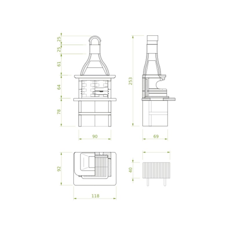 Palazzetti Grillkamin Andros 3 inkl. Montagematerial