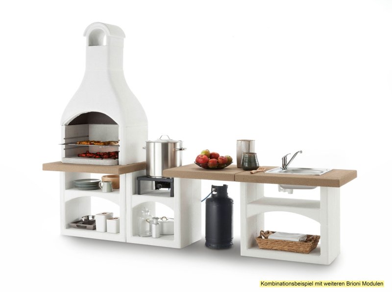 Palazzetti Outdoor Küche: Modul Arbeitsfläche für Brioni Grillkamin
