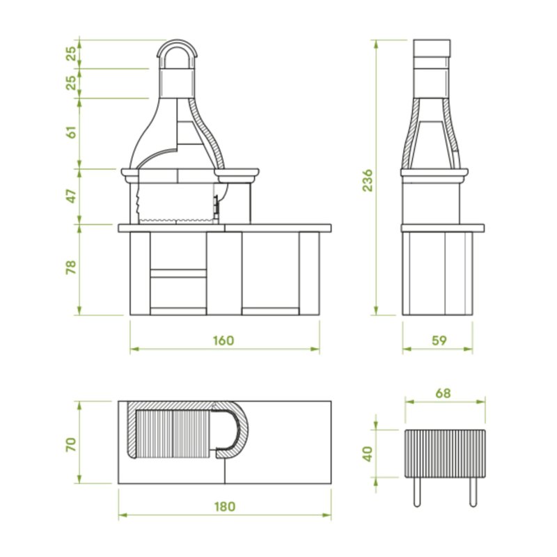 Palazzetti Grillkamin Lanzarote 4 inkl. Montagematerial