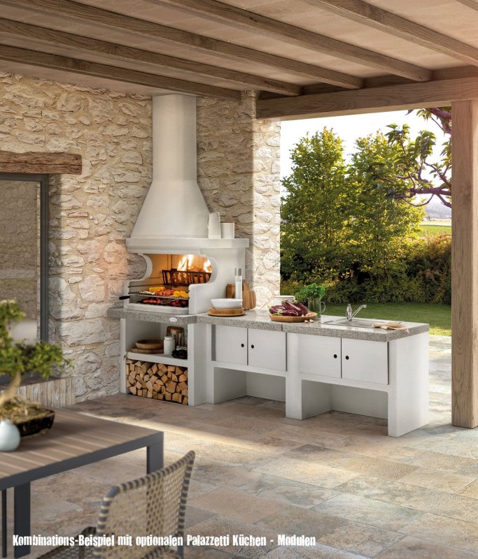 Palazzetti Grillkamin Levanzo - Eck-Grillkamin Einbau links inkl. Montagematerial