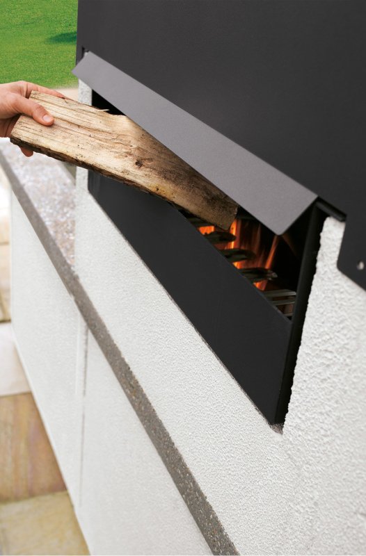 Palazzetti Outdoor Küche Maxime 2: Modul Grillkamin mit Stahlhaube inkl. Montagematerial