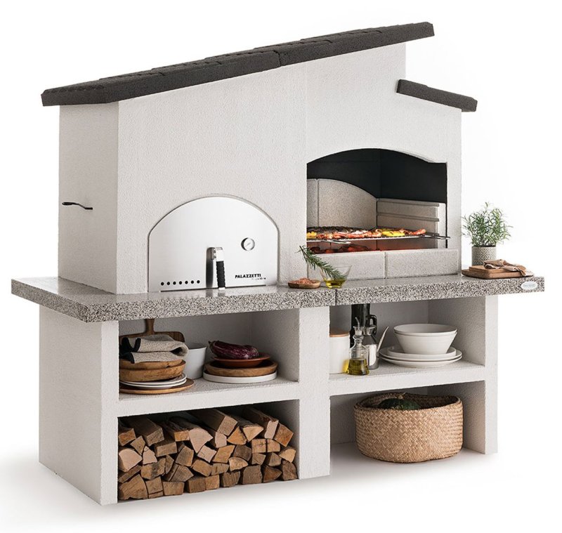Palazzetti Grillkamin New Zealand 2 mit Pizzaofen inkl. Montagematerial