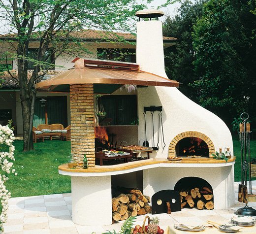 Palazzetti Grillkamin Nuovo Vulcano mit Pizzaofen Backofen inkl. Montagematerial