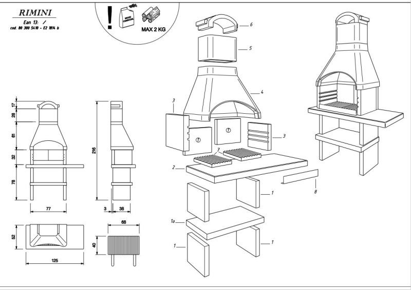 Palazzetti Grillkamin Rimini inkl. Montagematerial