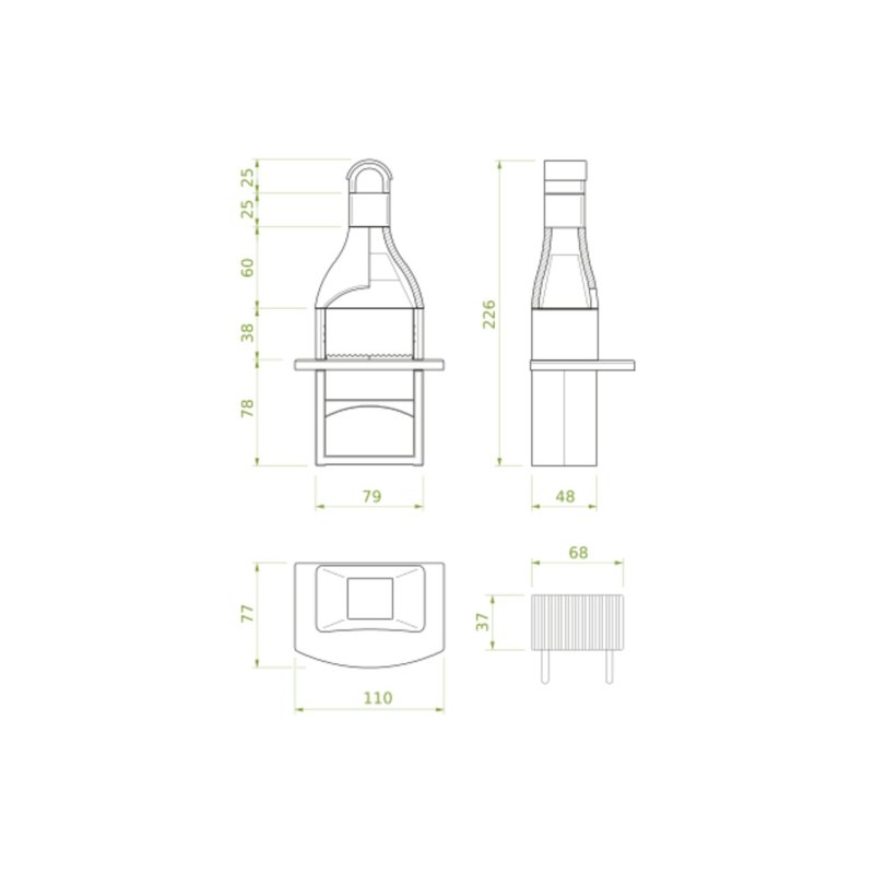 Palazzetti Grillkamin Tirrenia 3 inkl. Montagematerial