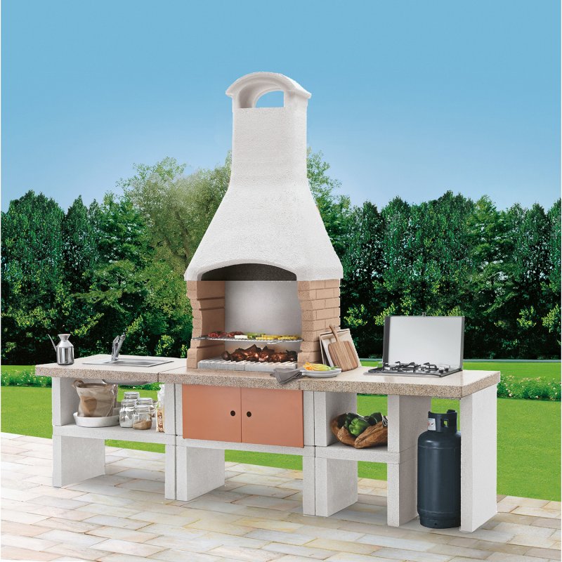 Palazzetti Outdoor Küche Ariel 2 inkl. Montagematerial (mit Farbe)