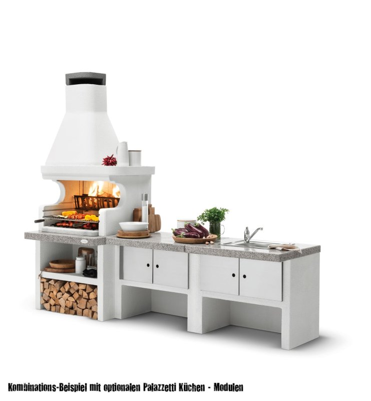 Palazzetti Grillkamin Levanzo - Eck-Grillkamin Einbau links inkl. Montagematerial