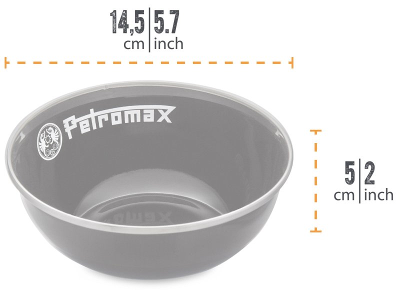 Petromax Emaille Schalen / 600 ml / schwarz, 2 Stück