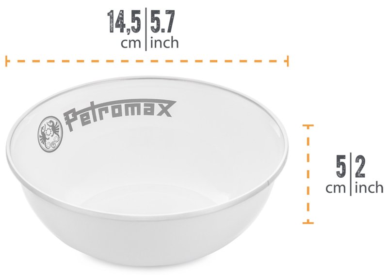 Petromax Emaille Schalen / 600 ml / weiß, 2 Stück