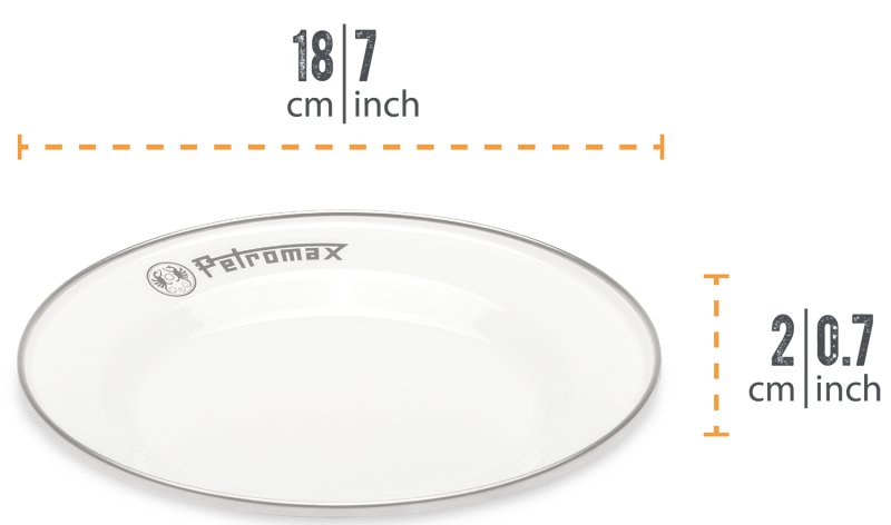 Petromax Emaille Teller / Ø18 cm / weiß, 2 Stück