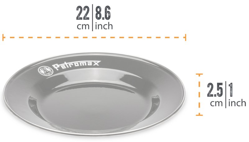 Petromax Emaille Teller / Ø22 cm / schwarz, 2 Stück