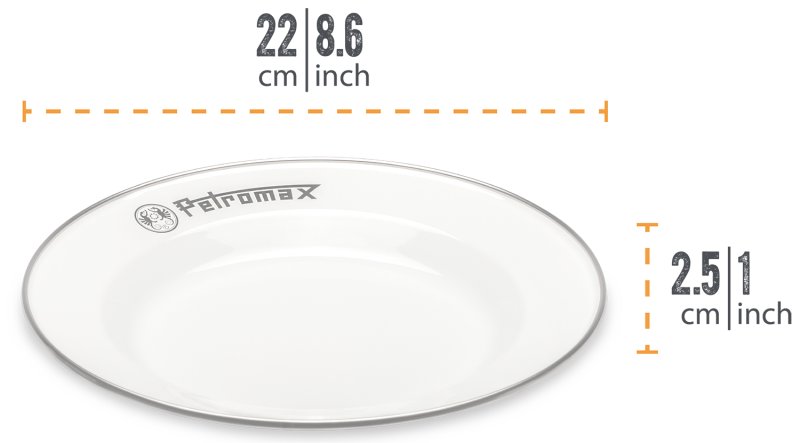 Petromax Emaille Teller / Ø22 cm / weiß, 2 Stück