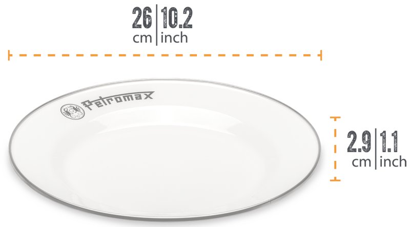 Petromax Emaille Teller / Ø26 cm / weiß, 2 Stück