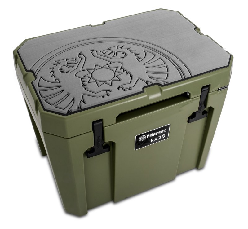 Petromax Haft-Auflage für Kühlbox kx25 grau mit Drachenemblem