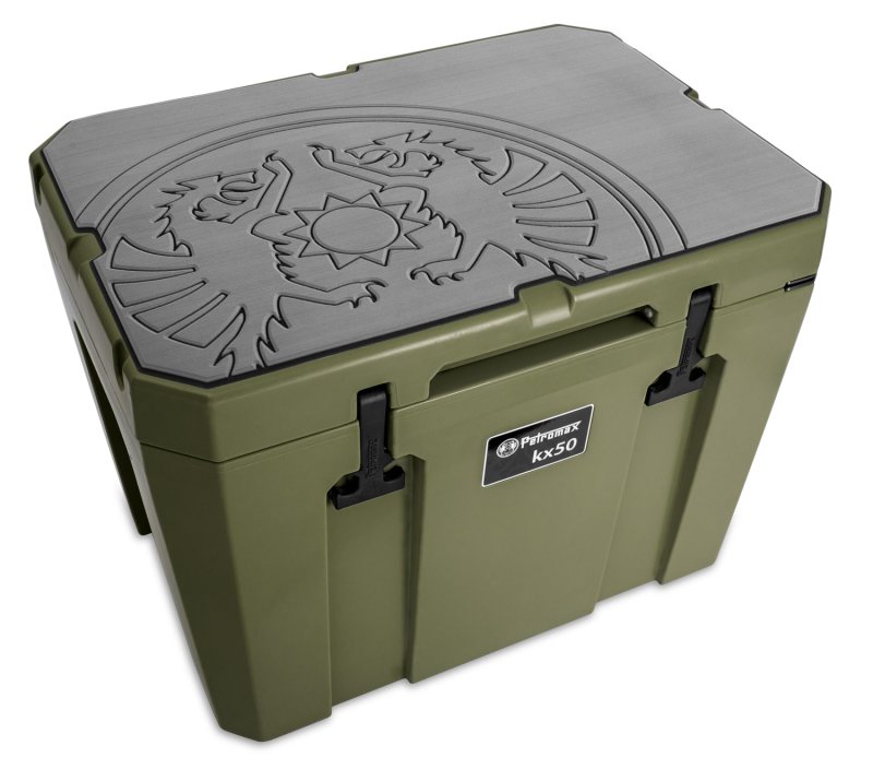 Petromax Haft-Auflage für Kühlbox kx50 grau mit Drachenemblem