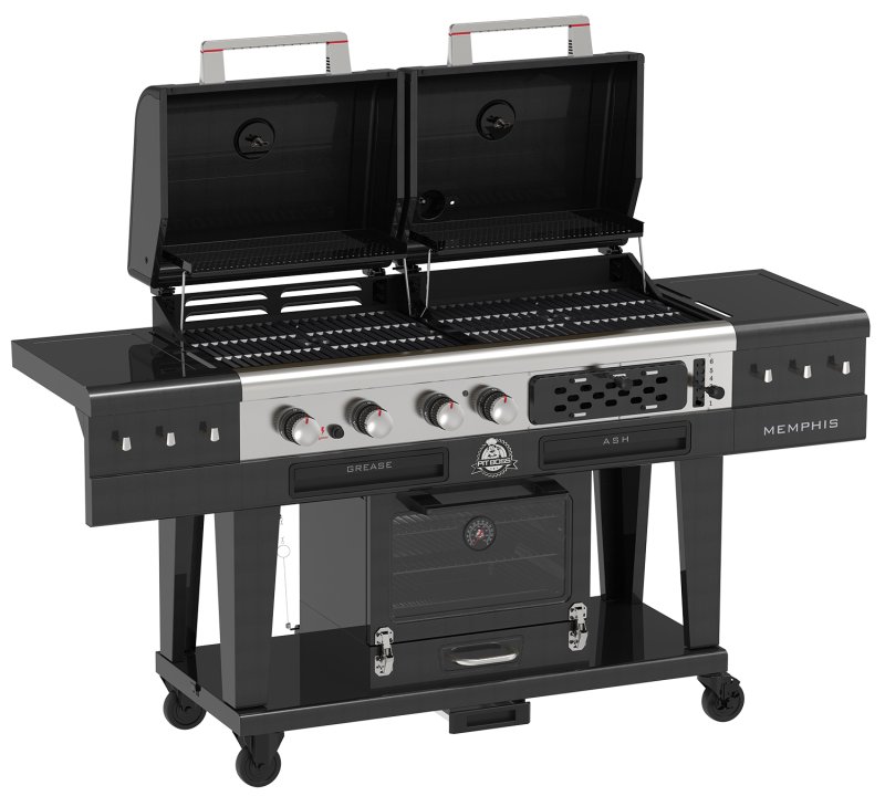 Pit Boss Memphis Ultimate 2.0 Kombigrill + Gusseisen Starter Set 6-teilig