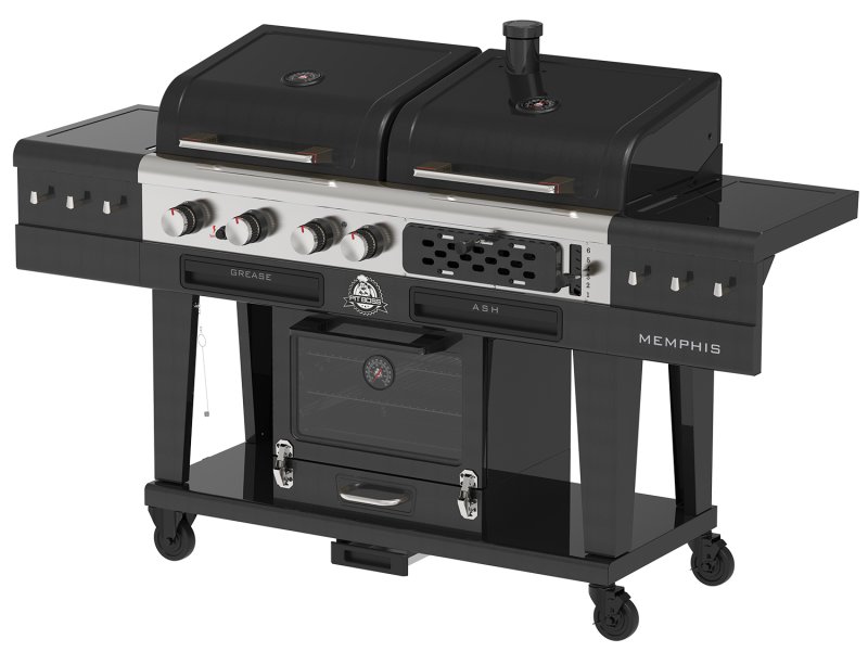 Pit Boss Memphis Ultimate 2.0 Kombigrill + Gusseisen Starter Set 6-teilig