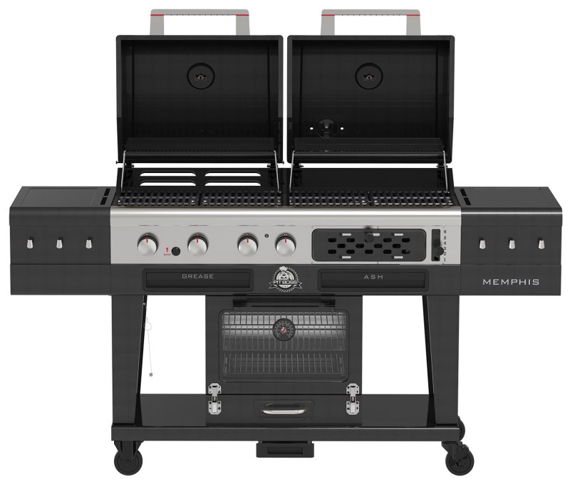 Pit Boss Memphis Ultimate 2.0 Kombigrill + Gusseisen Starter Set 6-teilig