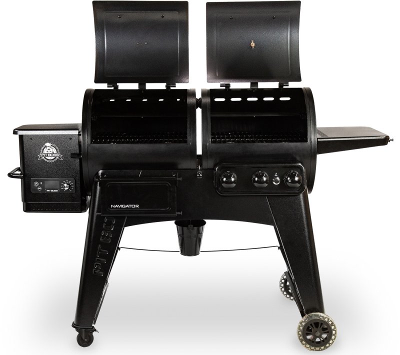 Pit Boss Pelletgrill Navigator 1230 - Kombinationsgrill mit Gasgrill - inkl. Wifi Control Board und Abdeckhaube