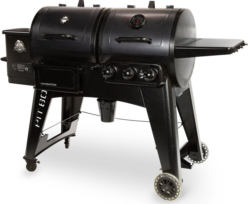 Pit Boss Pelletgrill Navigator 1230 - Kombinationsgrill mit Gasgrill - inkl. Wifi Control Board und Abdeckhaube